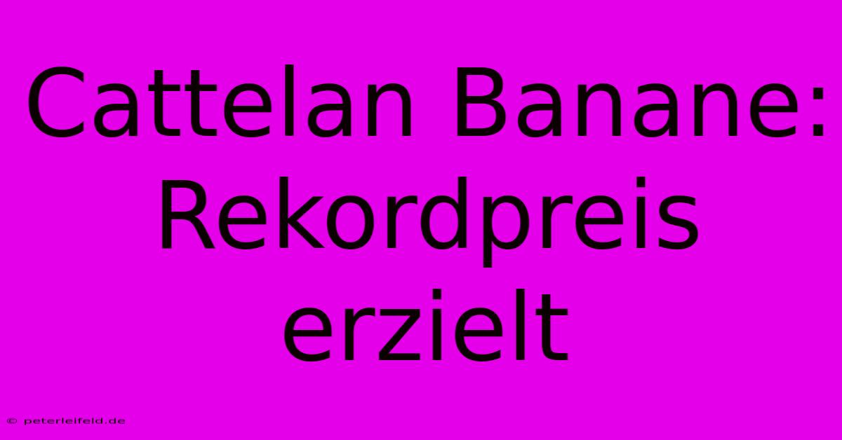 Cattelan Banane: Rekordpreis Erzielt