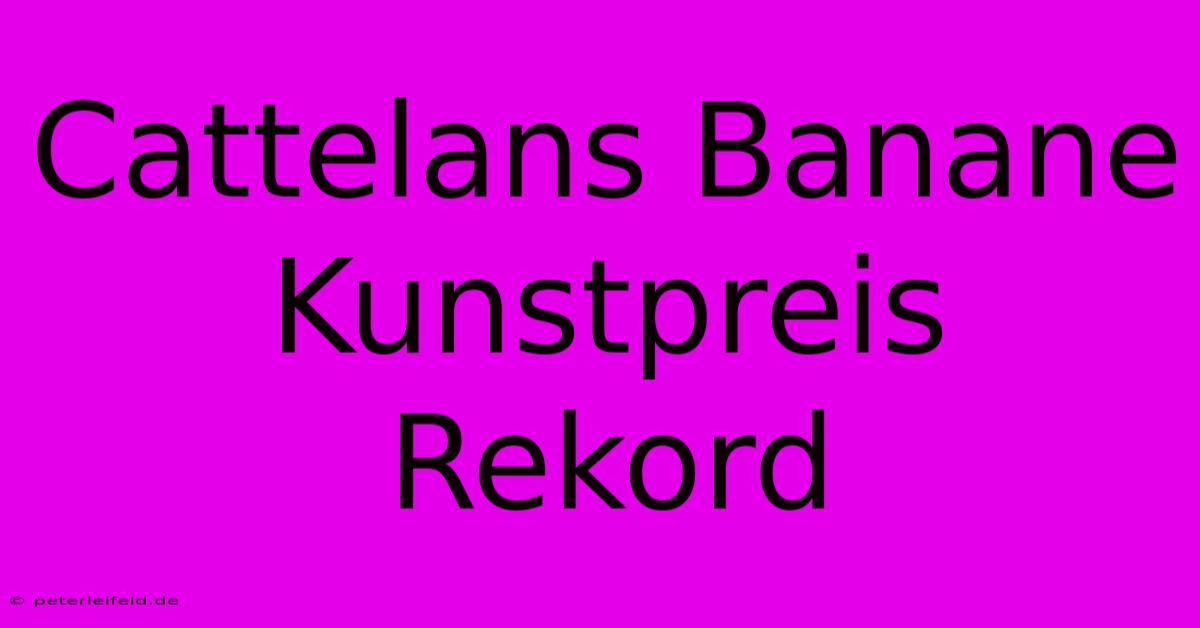 Cattelans Banane Kunstpreis Rekord