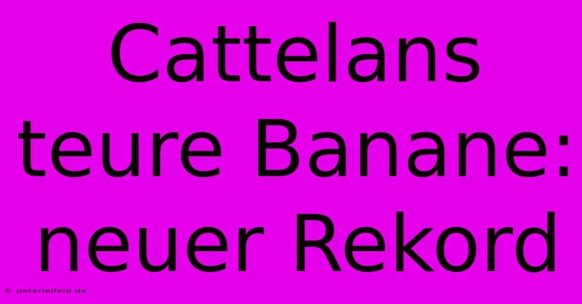 Cattelans Teure Banane: Neuer Rekord