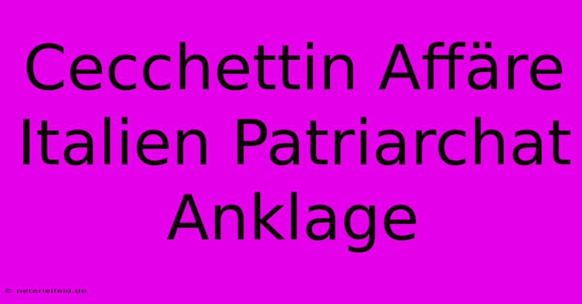 Cecchettin Affäre Italien Patriarchat Anklage