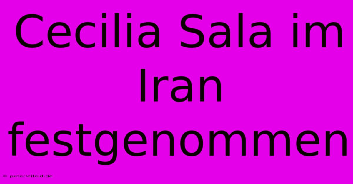 Cecilia Sala Im Iran Festgenommen