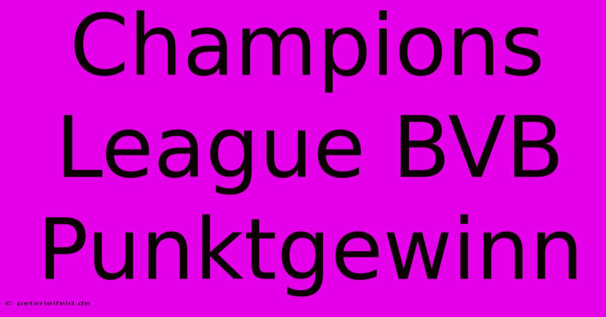 Champions League BVB Punktgewinn