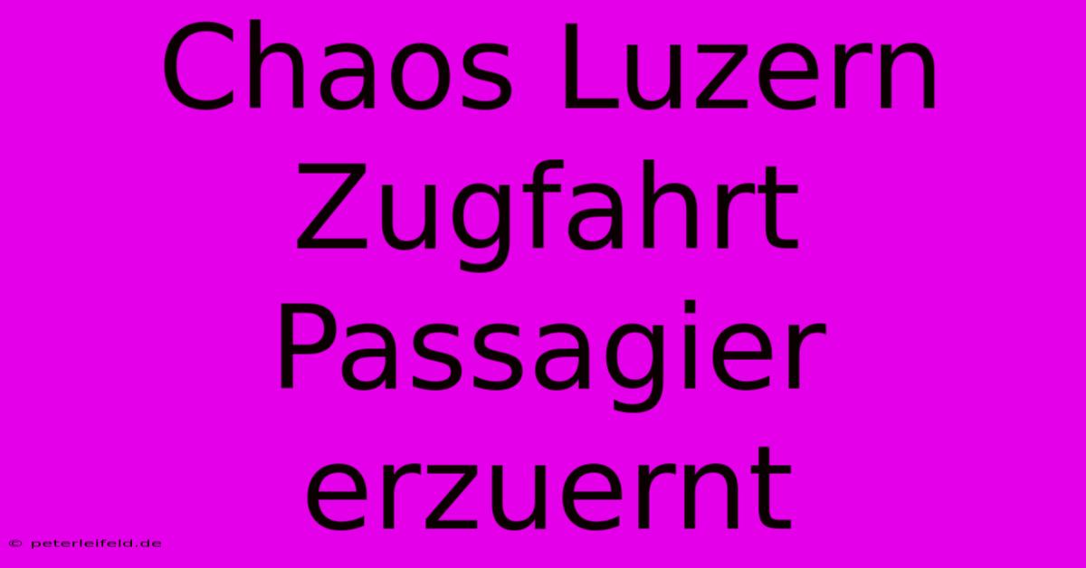 Chaos Luzern Zugfahrt Passagier Erzuernt