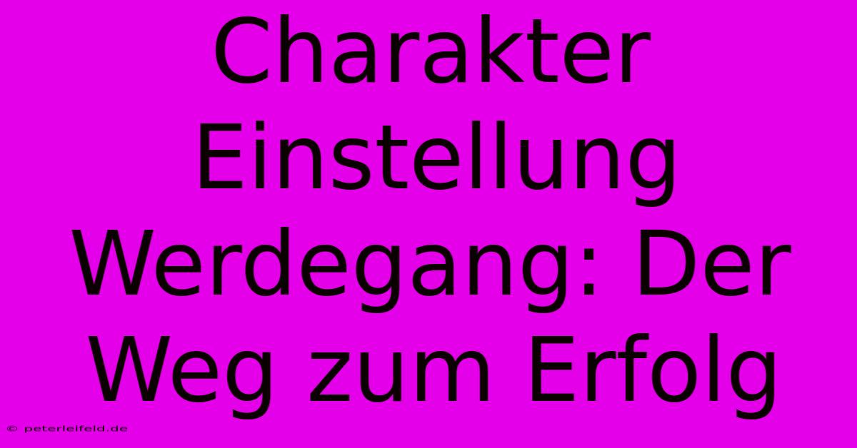 Charakter Einstellung Werdegang: Der Weg Zum Erfolg