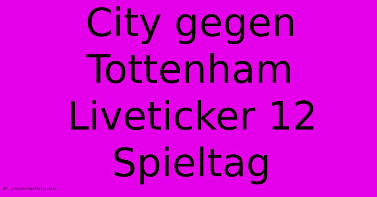 City Gegen Tottenham Liveticker 12 Spieltag