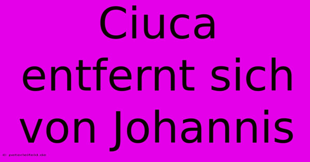 Ciuca Entfernt Sich Von Johannis