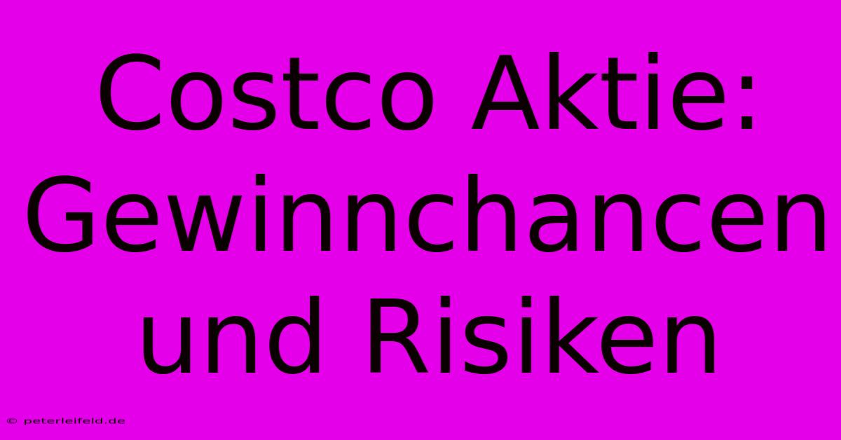 Costco Aktie: Gewinnchancen Und Risiken