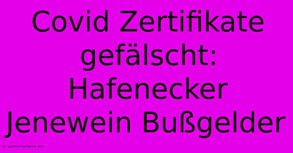 Covid Zertifikate Gefälscht: Hafenecker Jenewein Bußgelder