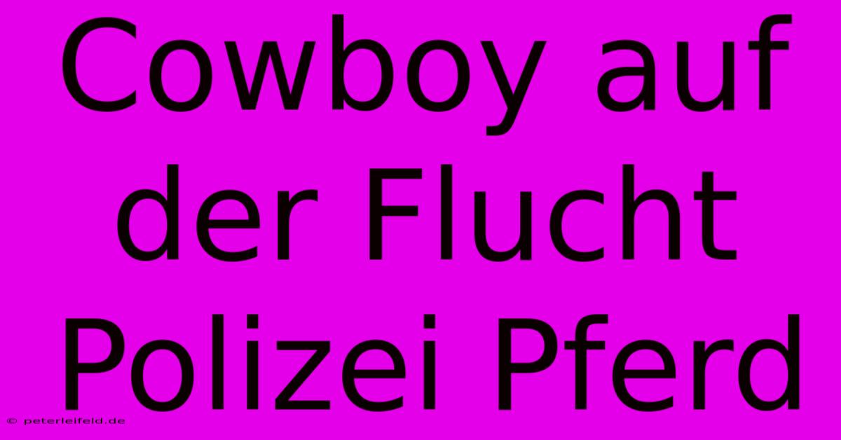 Cowboy Auf Der Flucht Polizei Pferd