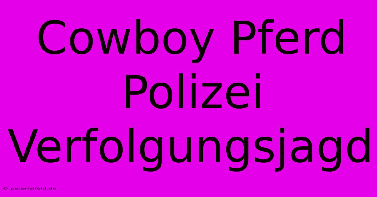 Cowboy Pferd Polizei Verfolgungsjagd