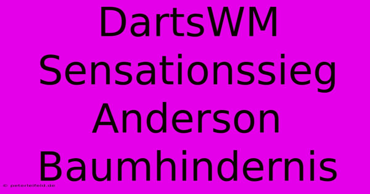 DartsWM Sensationssieg Anderson Baumhindernis