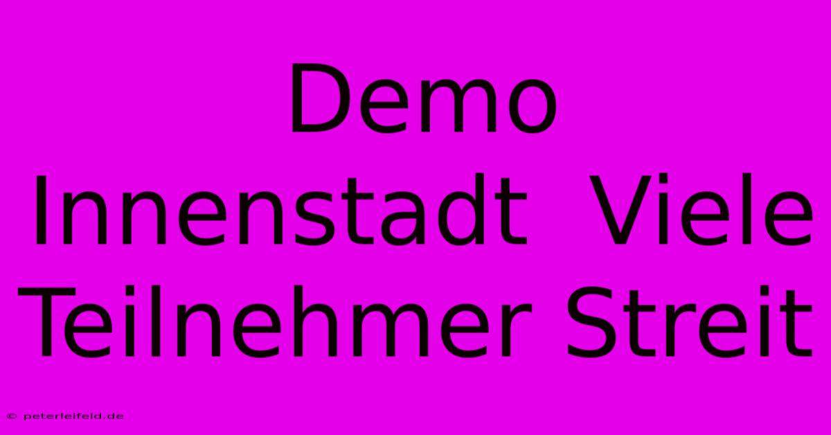 Demo Innenstadt  Viele Teilnehmer Streit