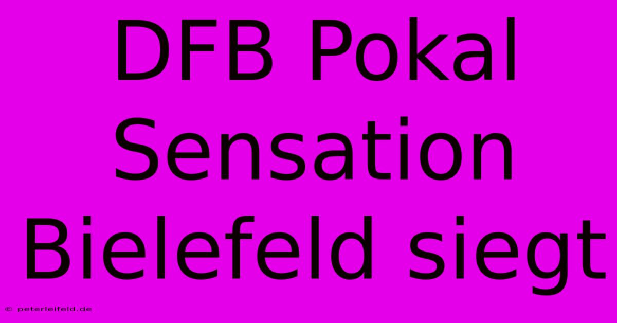 DFB Pokal Sensation Bielefeld Siegt