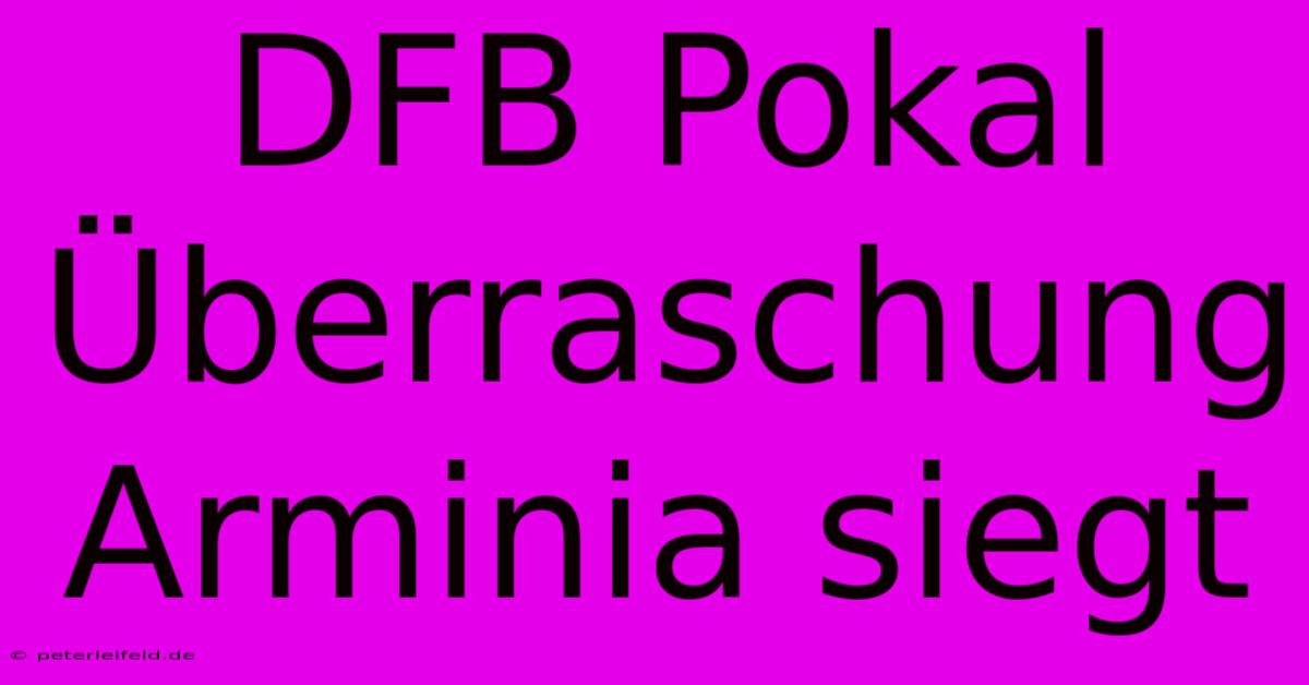 DFB Pokal Überraschung Arminia Siegt