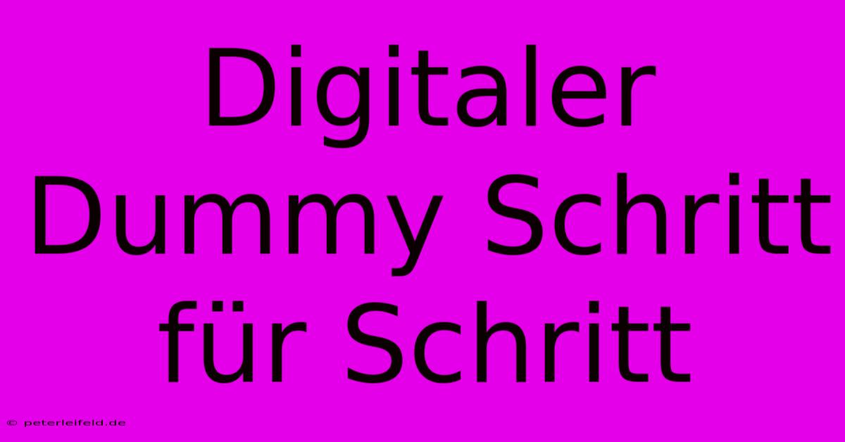 Digitaler Dummy Schritt Für Schritt