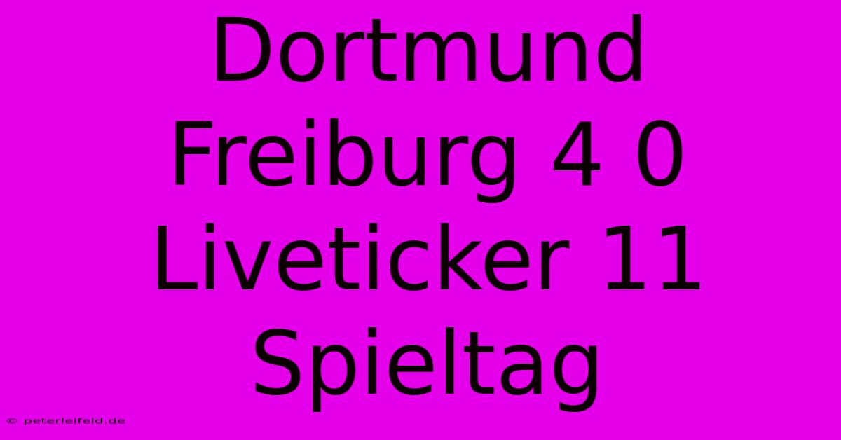 Dortmund Freiburg 4 0 Liveticker 11 Spieltag