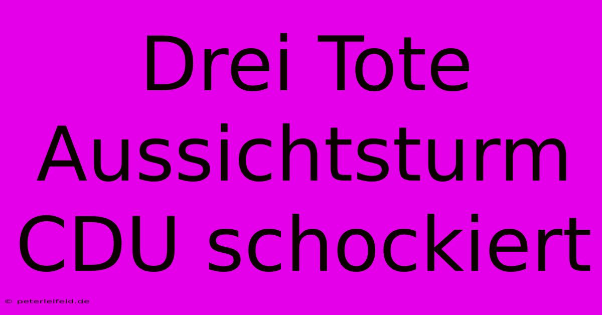 Drei Tote Aussichtsturm CDU Schockiert