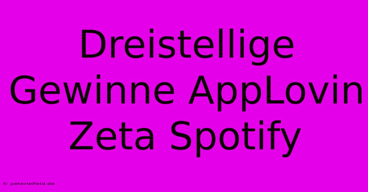 Dreistellige Gewinne AppLovin Zeta Spotify