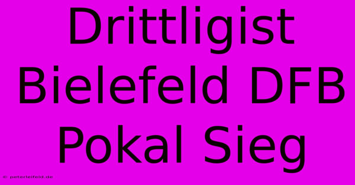 Drittligist Bielefeld DFB Pokal Sieg