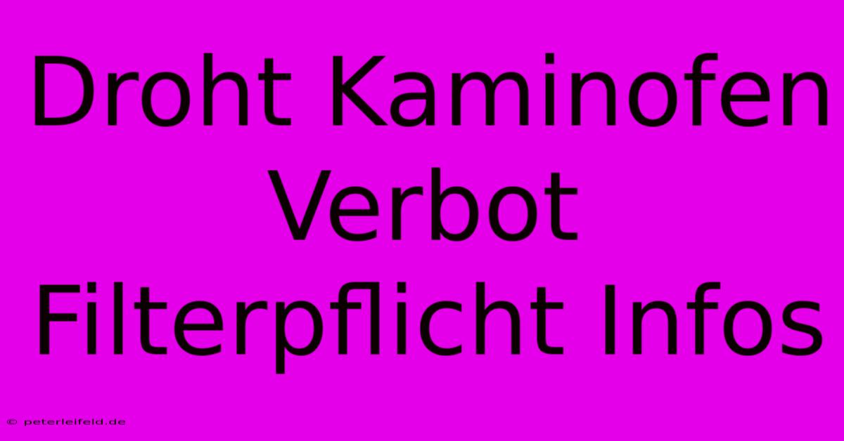 Droht Kaminofen Verbot  Filterpflicht Infos