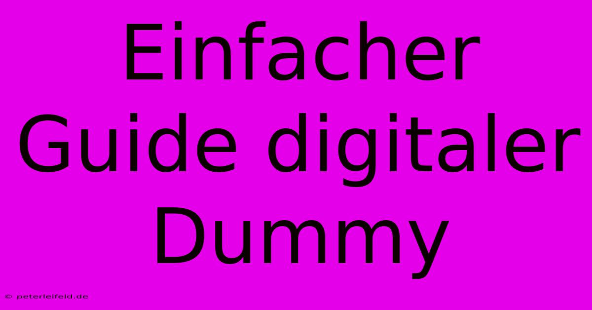 Einfacher Guide Digitaler Dummy