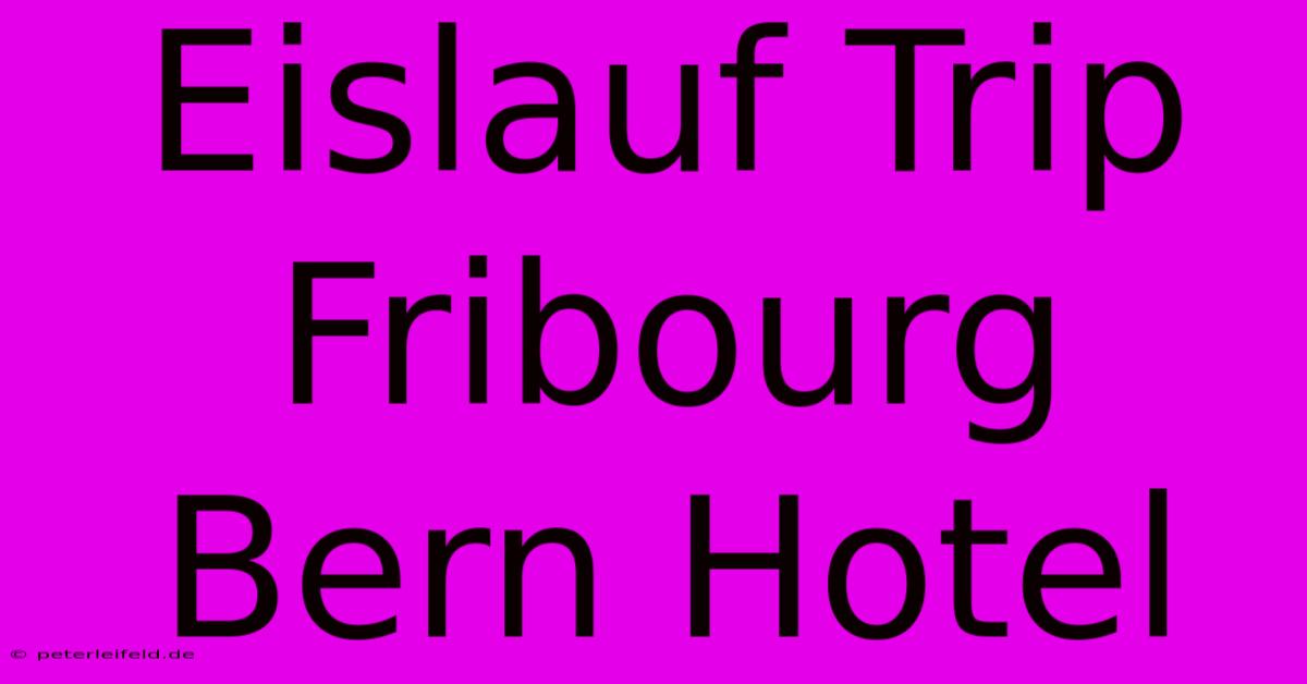 Eislauf Trip Fribourg Bern Hotel