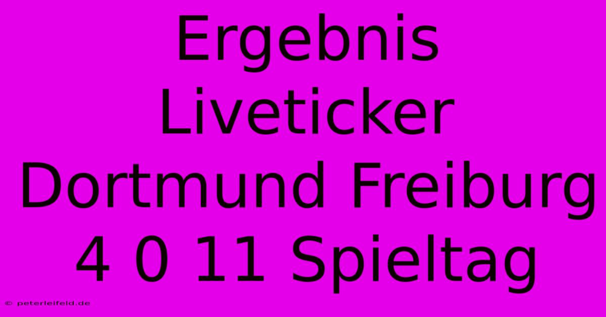 Ergebnis Liveticker Dortmund Freiburg 4 0 11 Spieltag