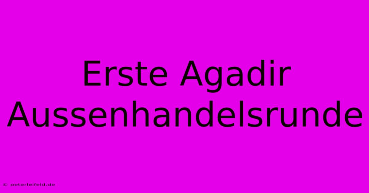 Erste Agadir Aussenhandelsrunde