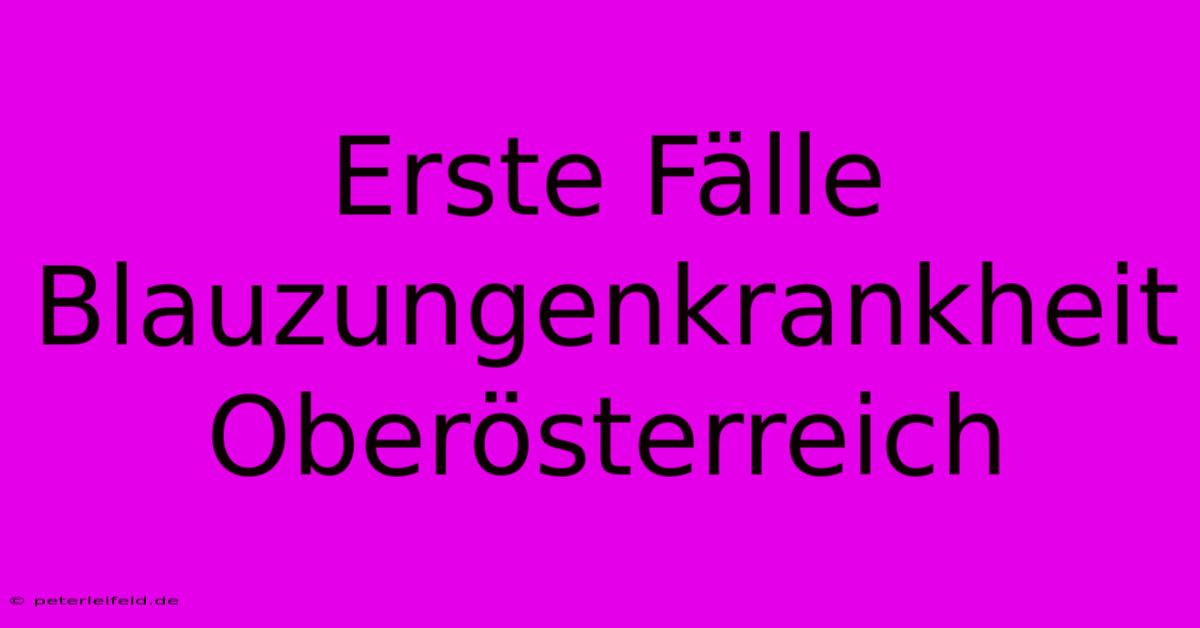 Erste Fälle Blauzungenkrankheit Oberösterreich