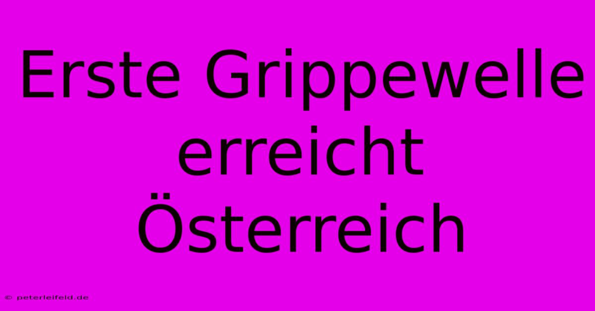 Erste Grippewelle Erreicht Österreich