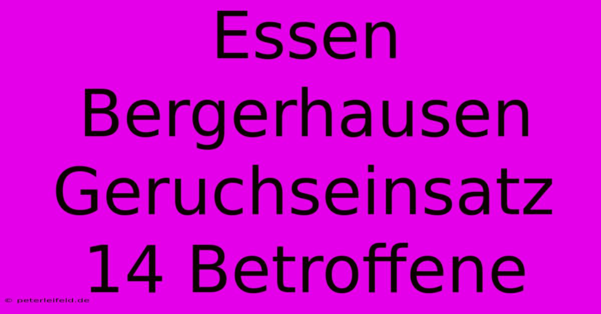 Essen Bergerhausen Geruchseinsatz 14 Betroffene