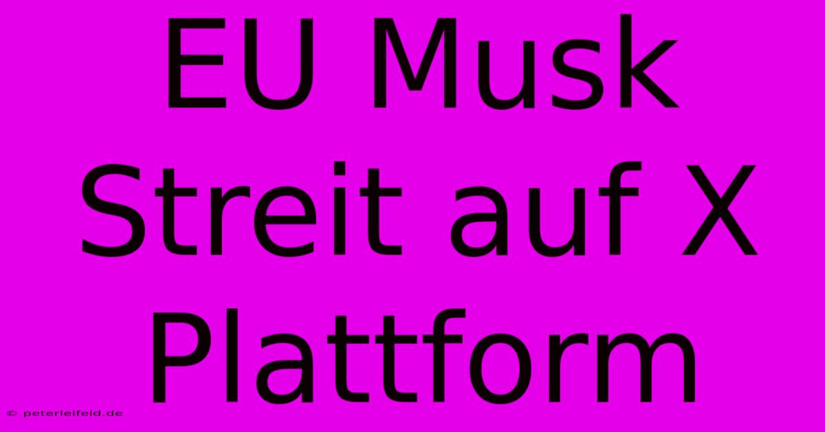 EU Musk Streit Auf X Plattform