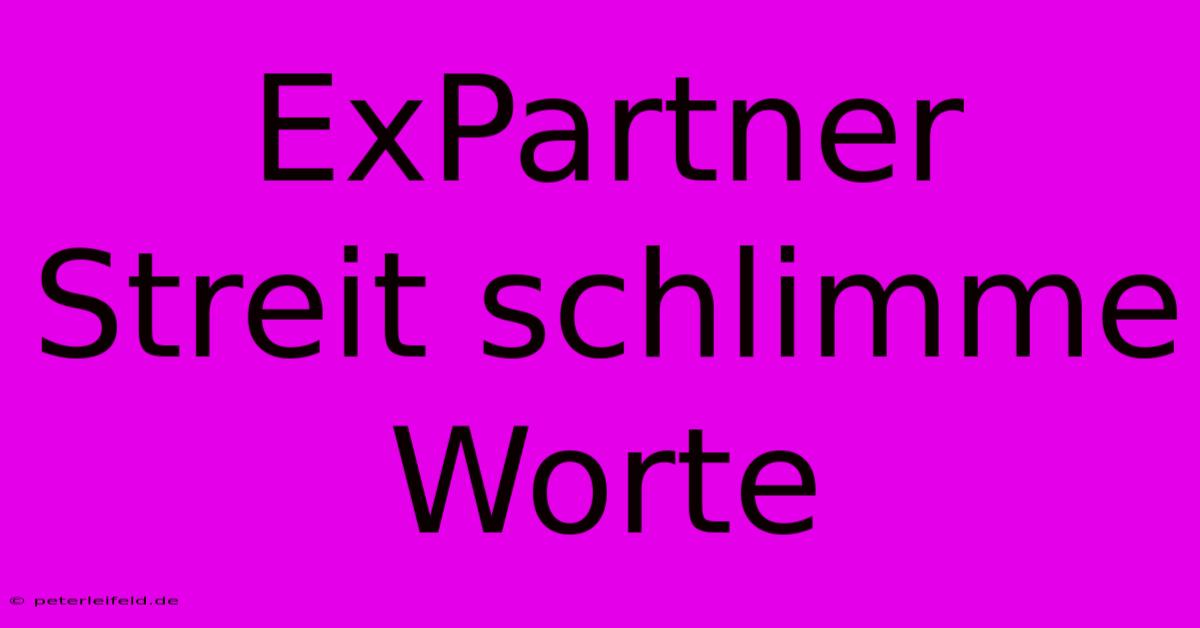 ExPartner Streit Schlimme Worte