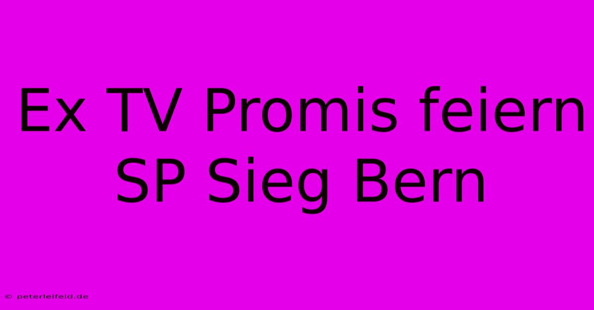 Ex TV Promis Feiern SP Sieg Bern