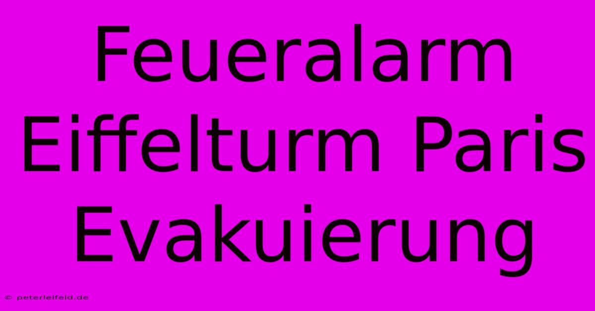 Feueralarm Eiffelturm Paris Evakuierung