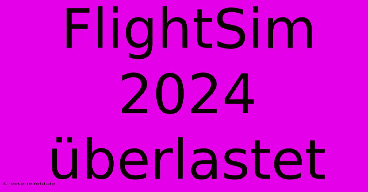 FlightSim 2024 Überlastet