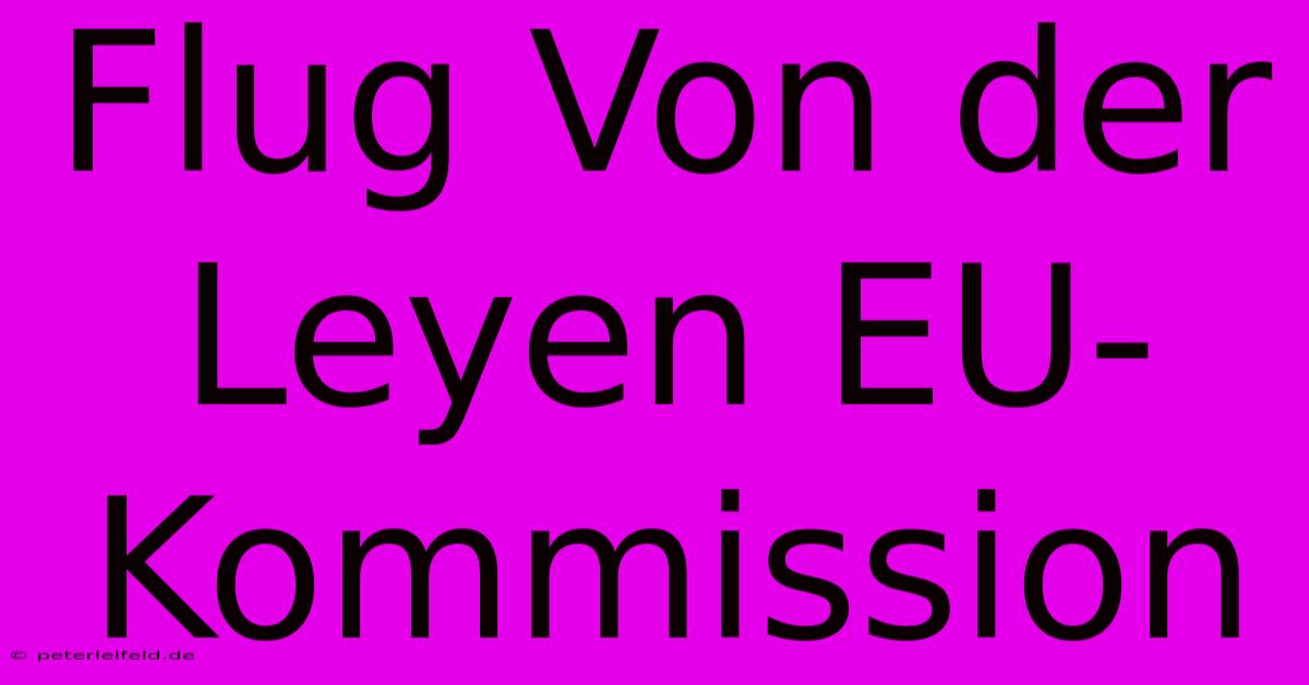 Flug Von Der Leyen EU-Kommission