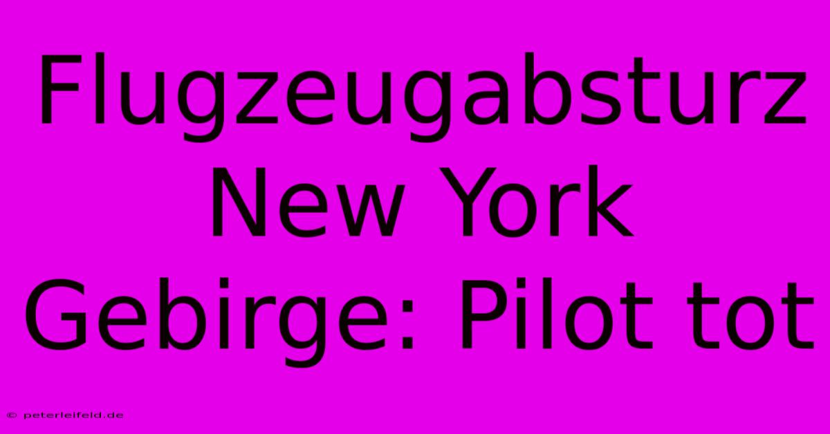 Flugzeugabsturz New York Gebirge: Pilot Tot