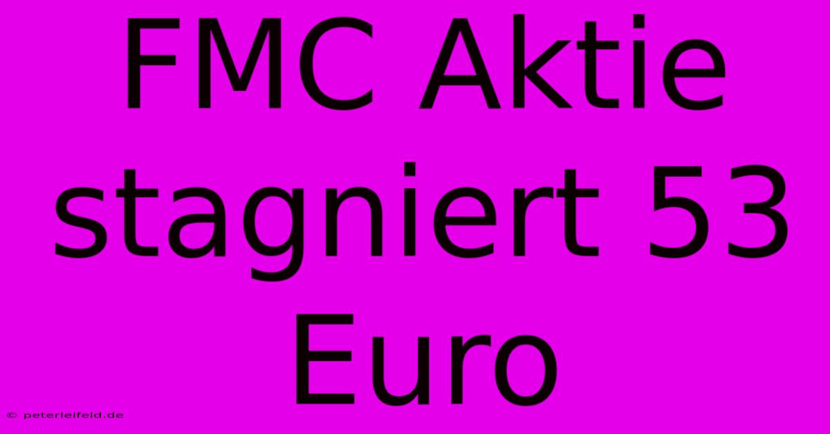 FMC Aktie Stagniert 53 Euro