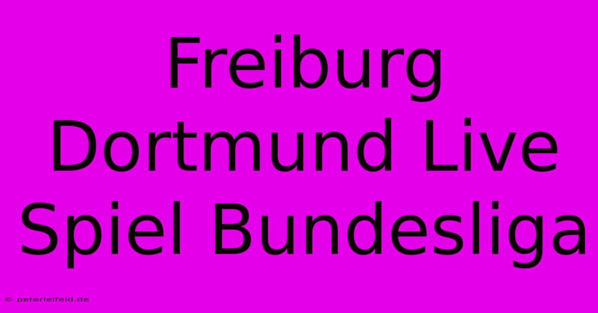 Freiburg Dortmund Live Spiel Bundesliga