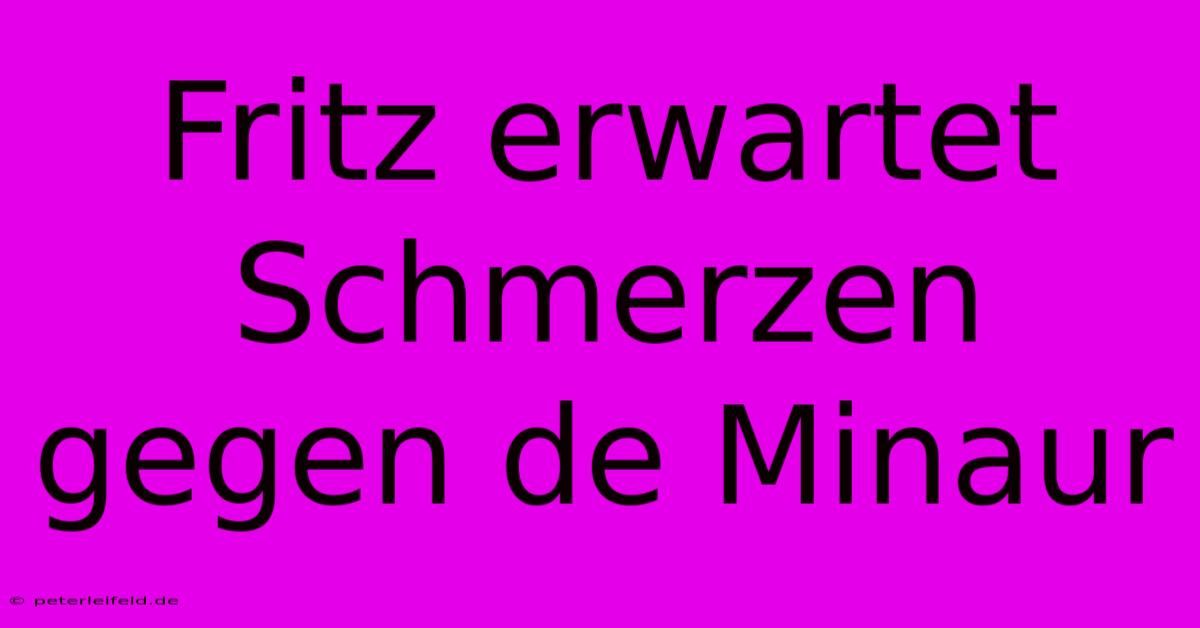 Fritz Erwartet Schmerzen Gegen De Minaur