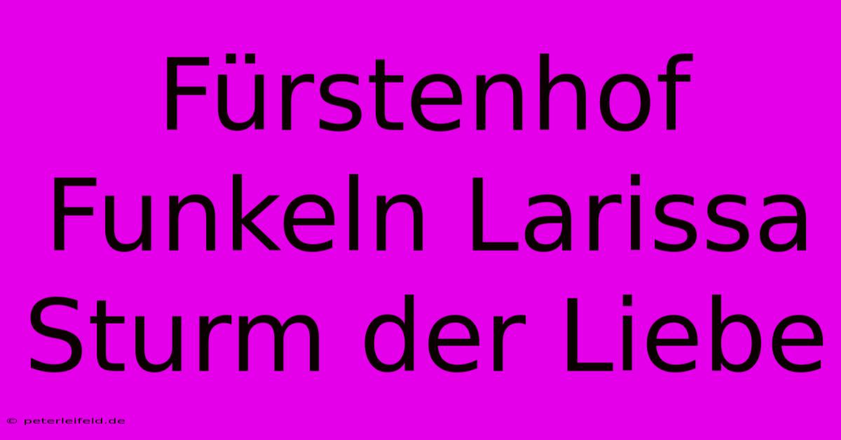 Fürstenhof Funkeln Larissa Sturm Der Liebe