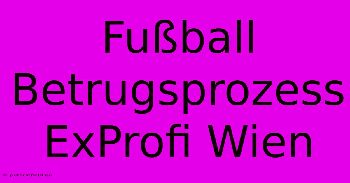 Fußball Betrugsprozess ExProfi Wien