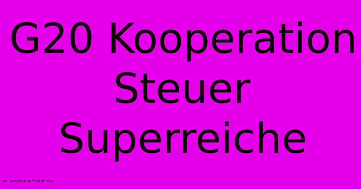 G20 Kooperation Steuer Superreiche