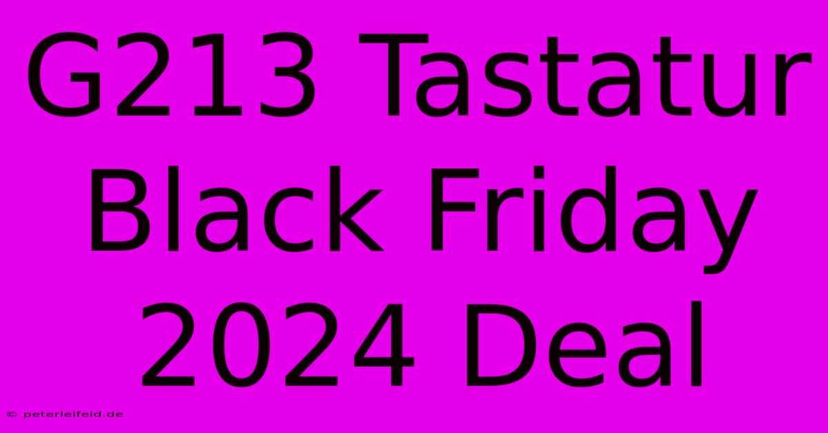 G213 Tastatur Black Friday 2024 Deal