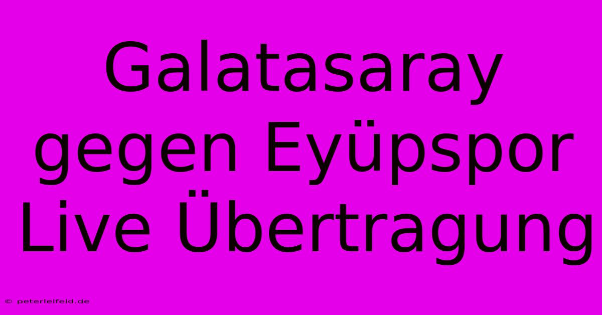 Galatasaray Gegen Eyüpspor Live Übertragung