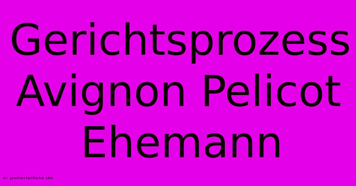 Gerichtsprozess Avignon Pelicot Ehemann