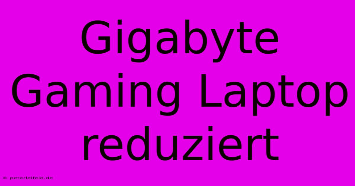 Gigabyte Gaming Laptop Reduziert