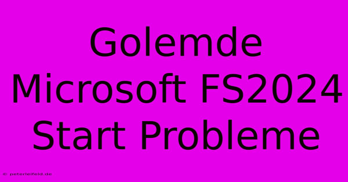 Golemde Microsoft FS2024 Start Probleme