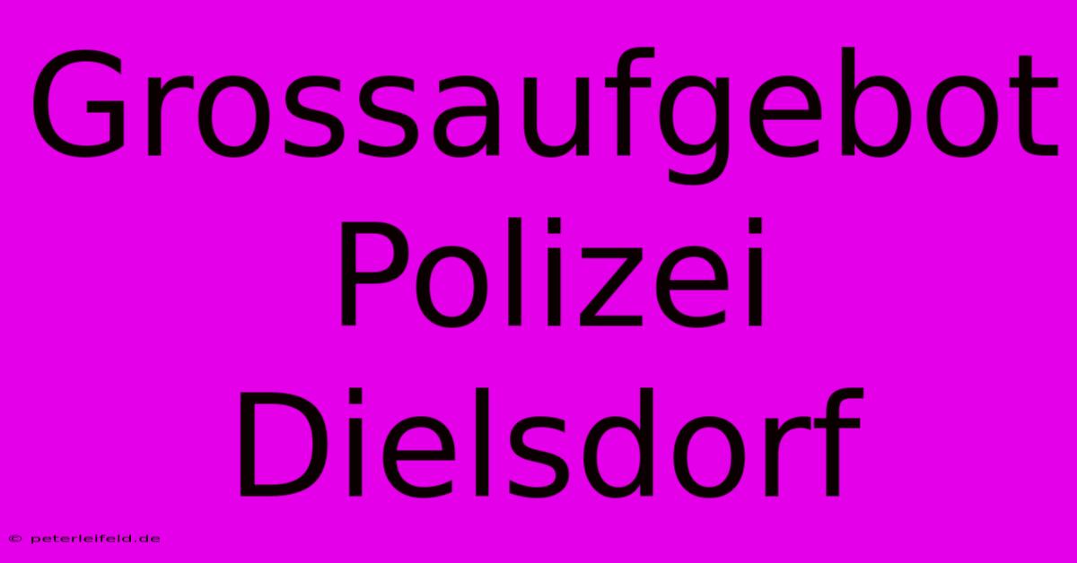 Grossaufgebot Polizei Dielsdorf